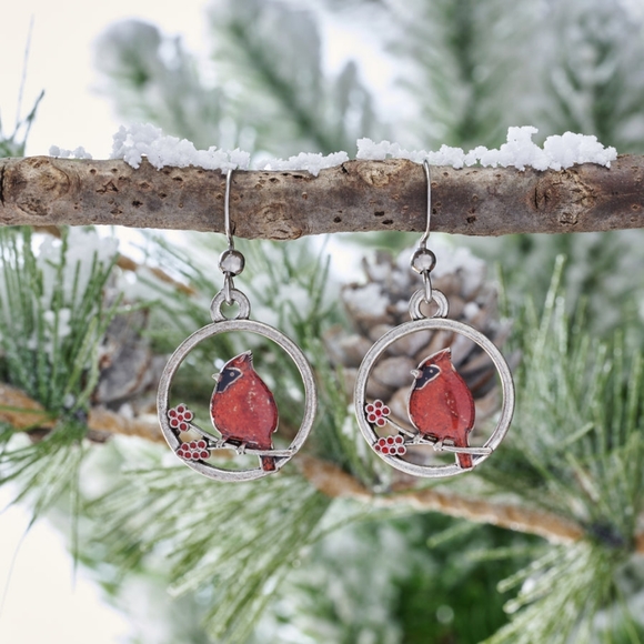 Cardinals earrings - Picture 2 of 2